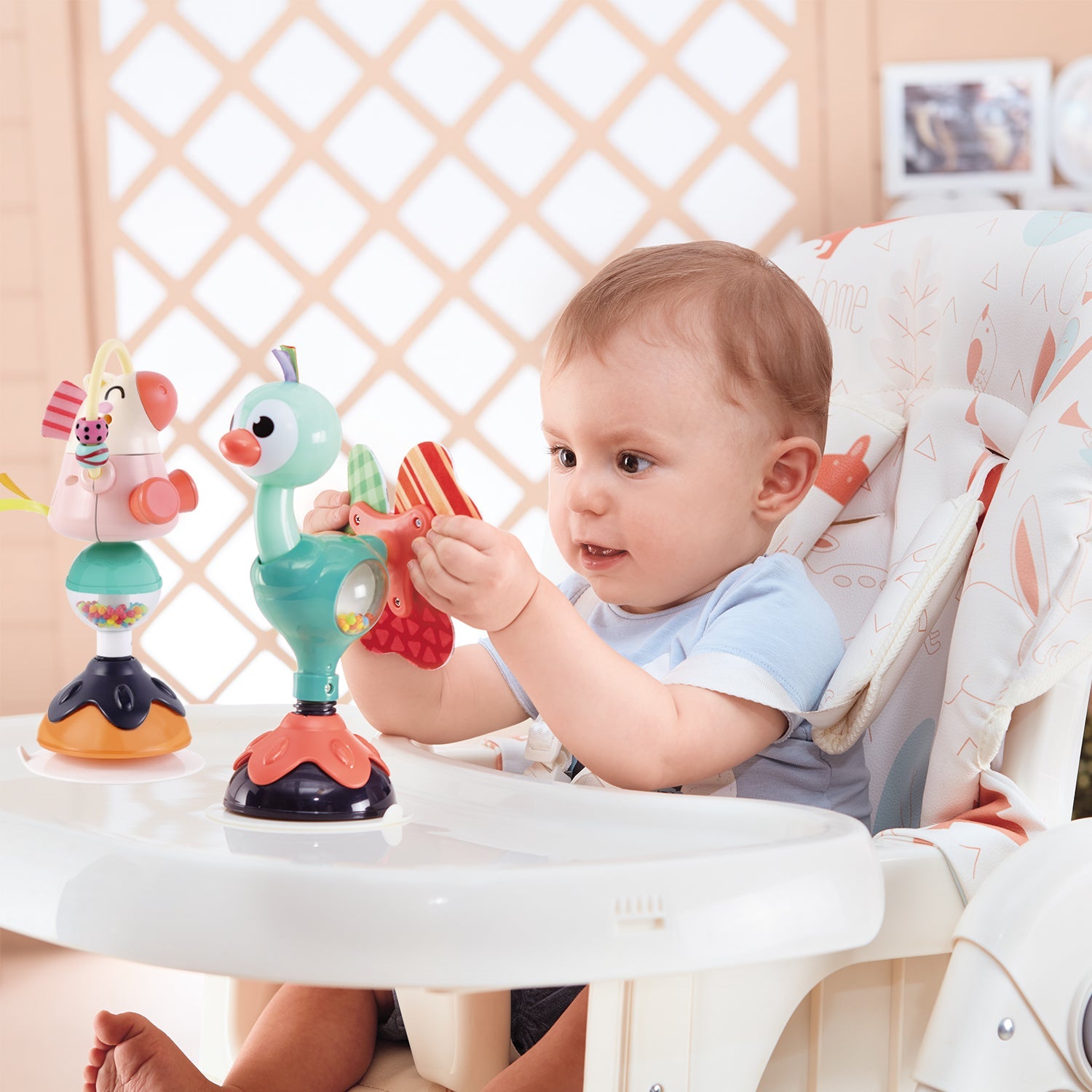 Baby Rattles Set Toys W/ Suction Cup Baby Tray Toy