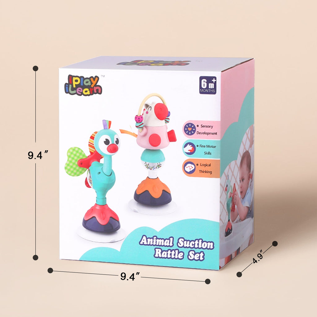 Baby Rattles Set Toys W/ Suction Cup Baby Tray Toy