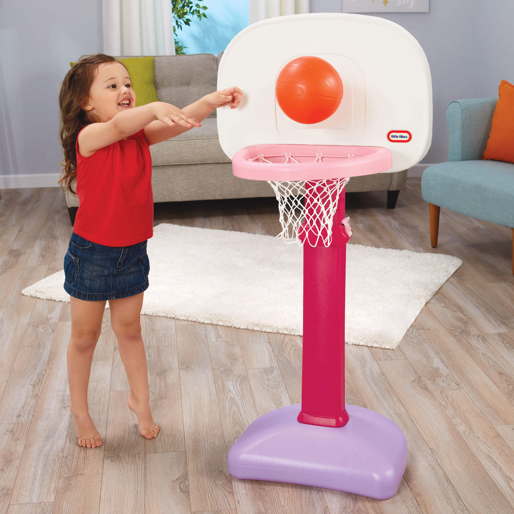 TotSports Easy Score Pink Basketball Set with 3 Basketballs