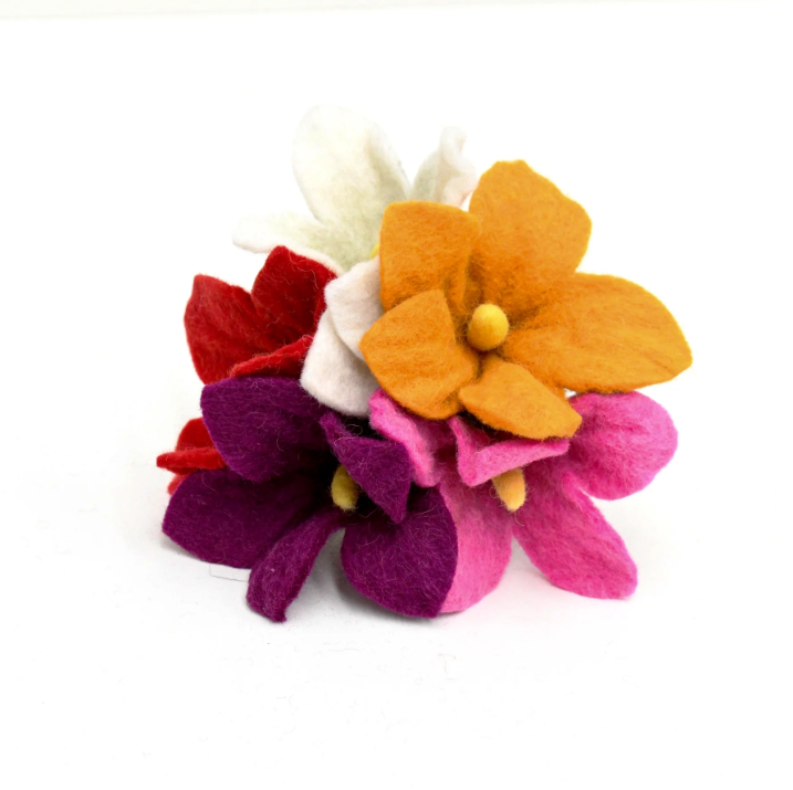 Pre-Order Felt Flowers, Set of 5 (Set B) (Ships in mid-August)