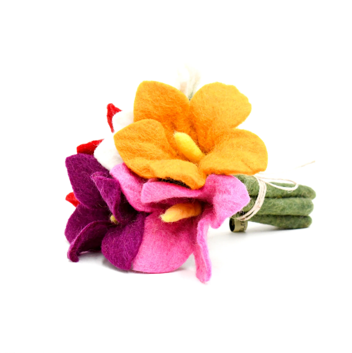 Pre-Order Felt Flowers, Set of 5 (Set B) (Ships in mid-August)