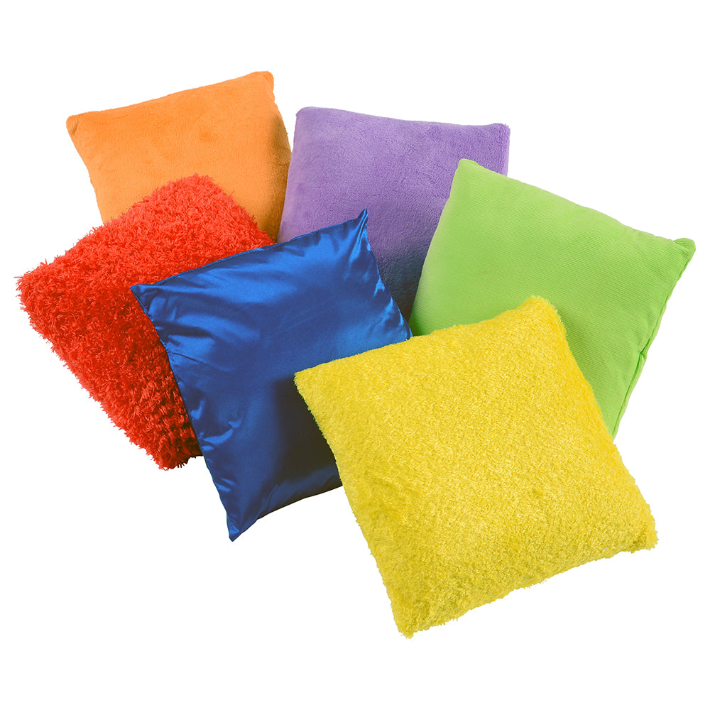 Sensory 9 Square Textured Pillows | 6 PC Set